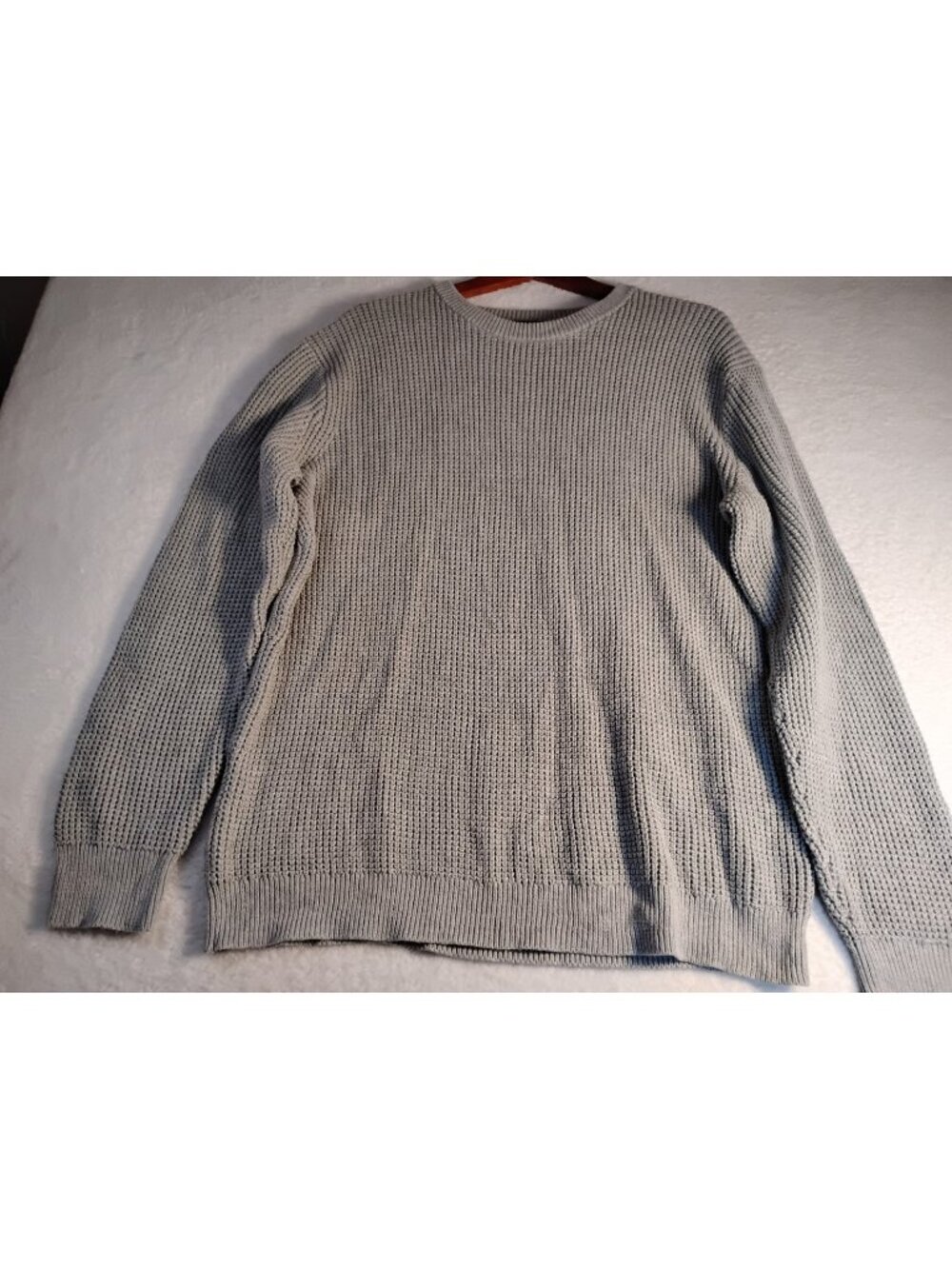 J Crew Mercantile Mens Heavyweight Sweater Pullover Chunky Crew Neck Size L Gray